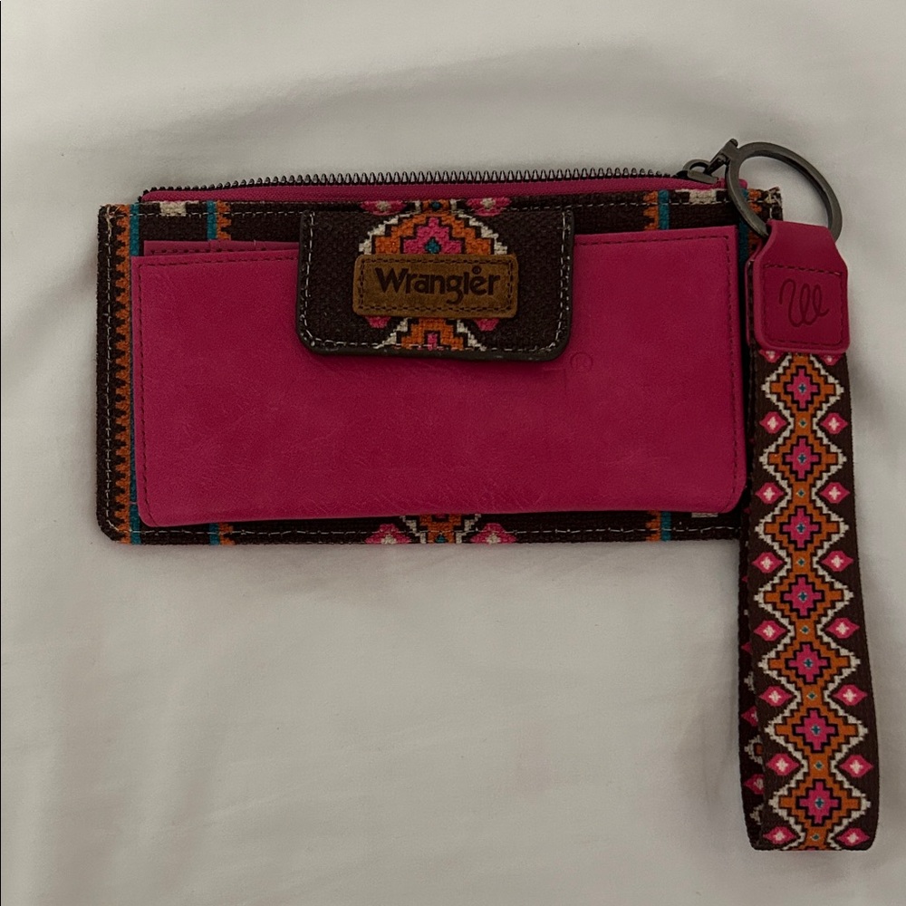 Wrangler Vibrant Pink and Patterned Clutch